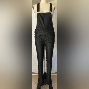 Forever 21. Women’s size 24. Black wax denim jumpsuit.